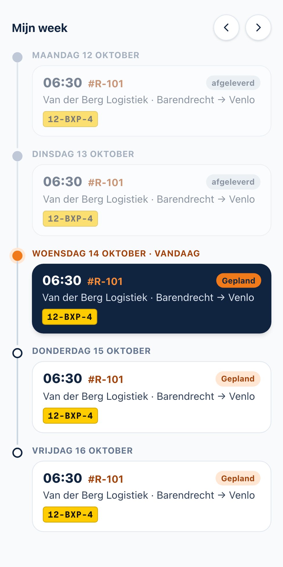 UrenPro chauffeursapp